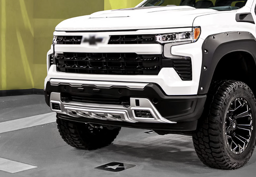 Chev SILVERADO 2023+ AIR DESIGN Front Bumper Guard + Skid Plate with DRL