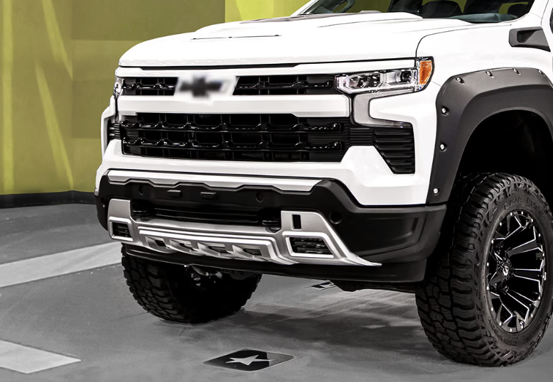 Chev SILVERADO 2023+ AIR DESIGN Front Bumper Guard + Skid Plate with DRL