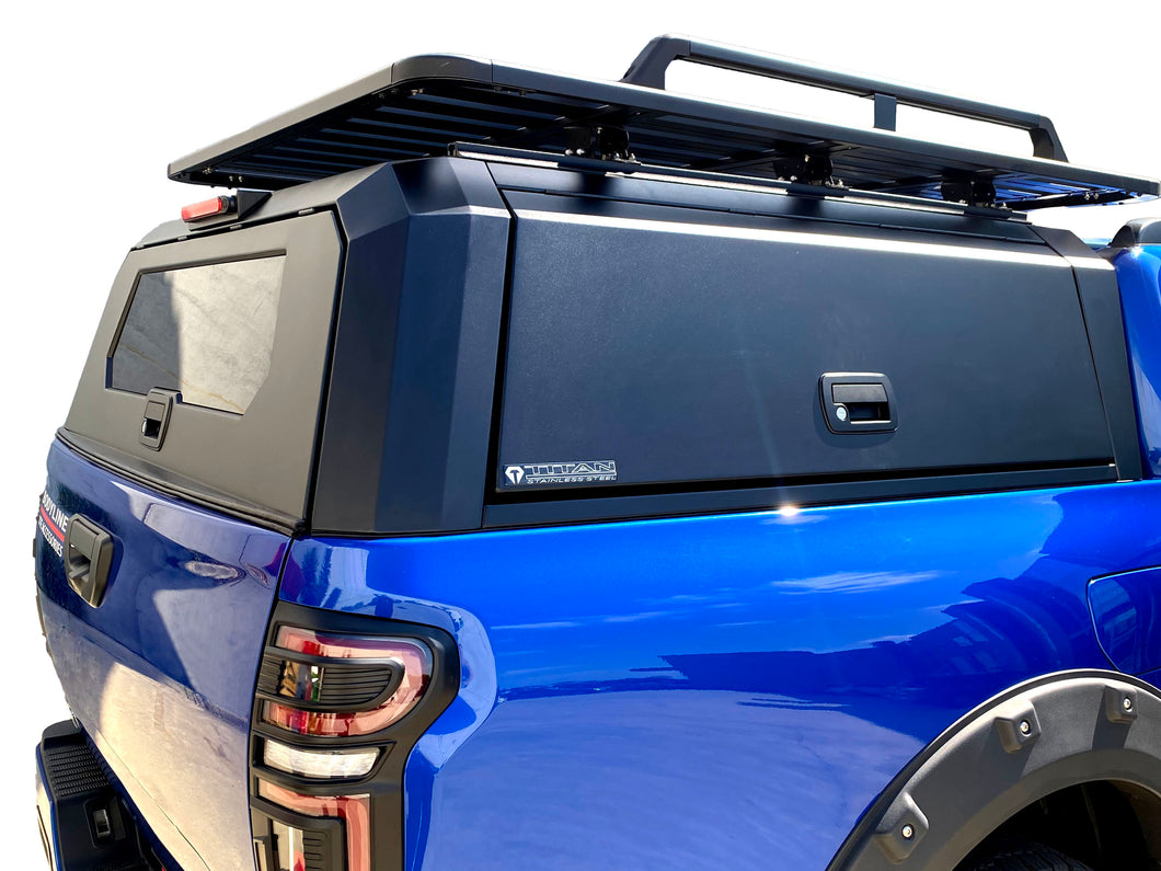 LDV T60 MAX (Luxe, Pro) DC 2019-2024 BLACK TITAN PRO HYBRID CANOPY - Stainless Steel Alloy Modular